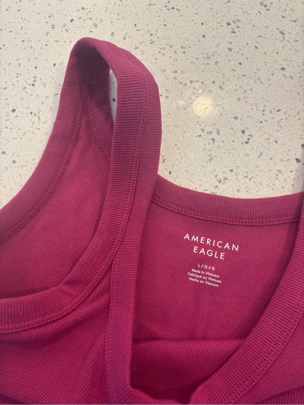 American Eagle Outfitters Ribbed Scoop Tank - Dark Hot Pink